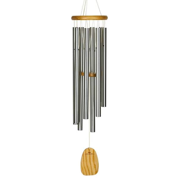 WOODSTOCK CHIMES Signature Collection, Woodstock Meditation Chime, 39 in. Silver Wind Chime TMS
