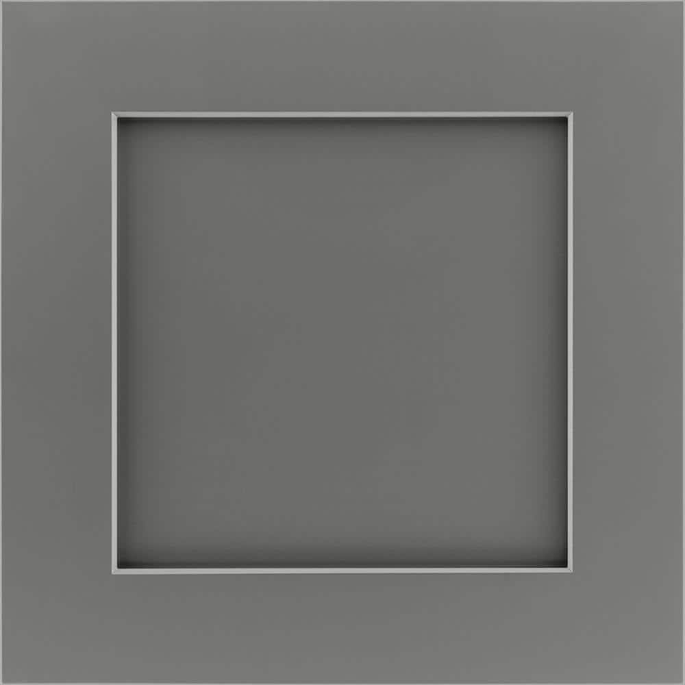 American Woodmark Reading 14 9/16 x 14 1/2 in. Cabinet Door Sample in Slate, Grey 97343