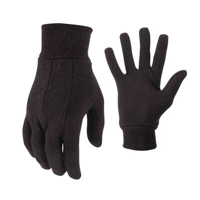 Large Brown Jersey Work Gloves (3-Pair)