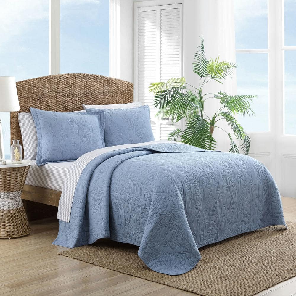Costa Sera Blue Cotton Embroidered Standard Shams, 2-Pack