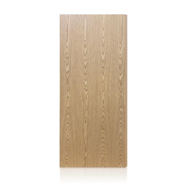 30 in. x 80 in. Oak Texture Flush Hollow Core Veneer Composite Interior Door Slab