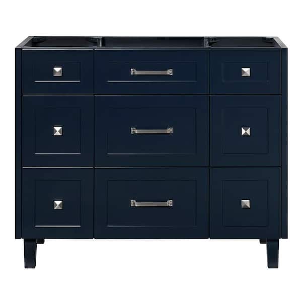 ARIEL Monroe 42 in. W x 21.5 in. D x 34.5 in. H Bath Vanity Cabinet without Top in Midnight Blue
