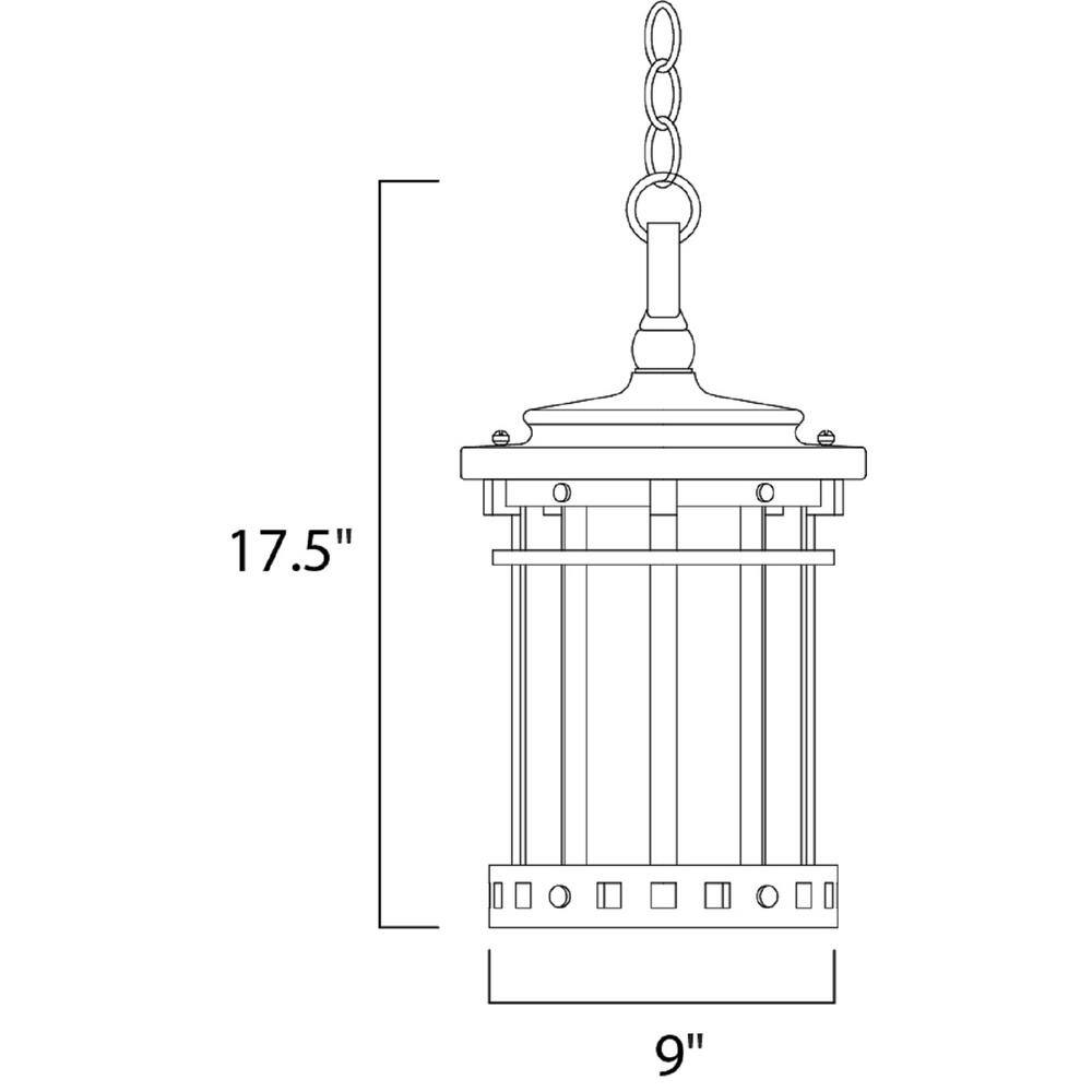 Santa Barbara Sienna Seedy Glass 3-Light Outdoor Hanging Lantern
