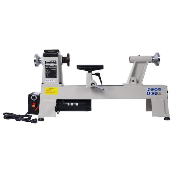 Amucolo 12 in. x 18 in. Wood Lathe, Benchtop Wood Lathe Machine 3