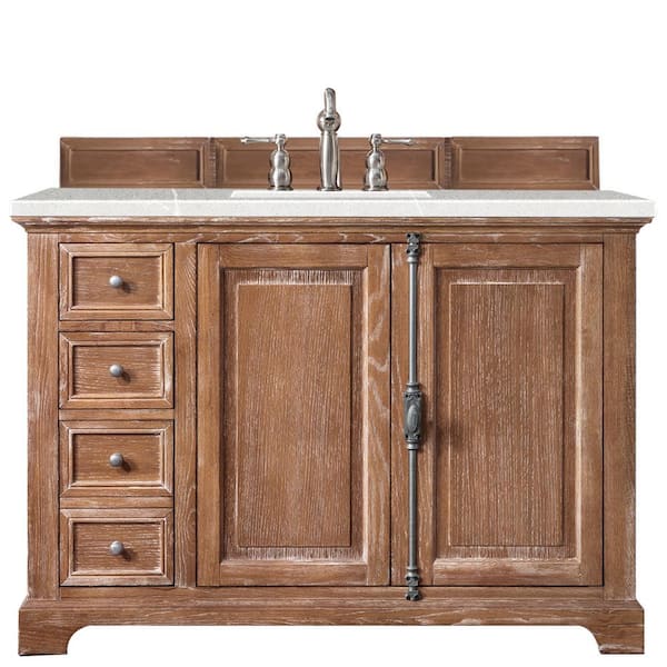 James Martin Vanities Providence 48 in. W x 23.5 in.D x 34.3 in.H Single Bath Vanity in Driftwood with Quartz Top in Eternal Serena