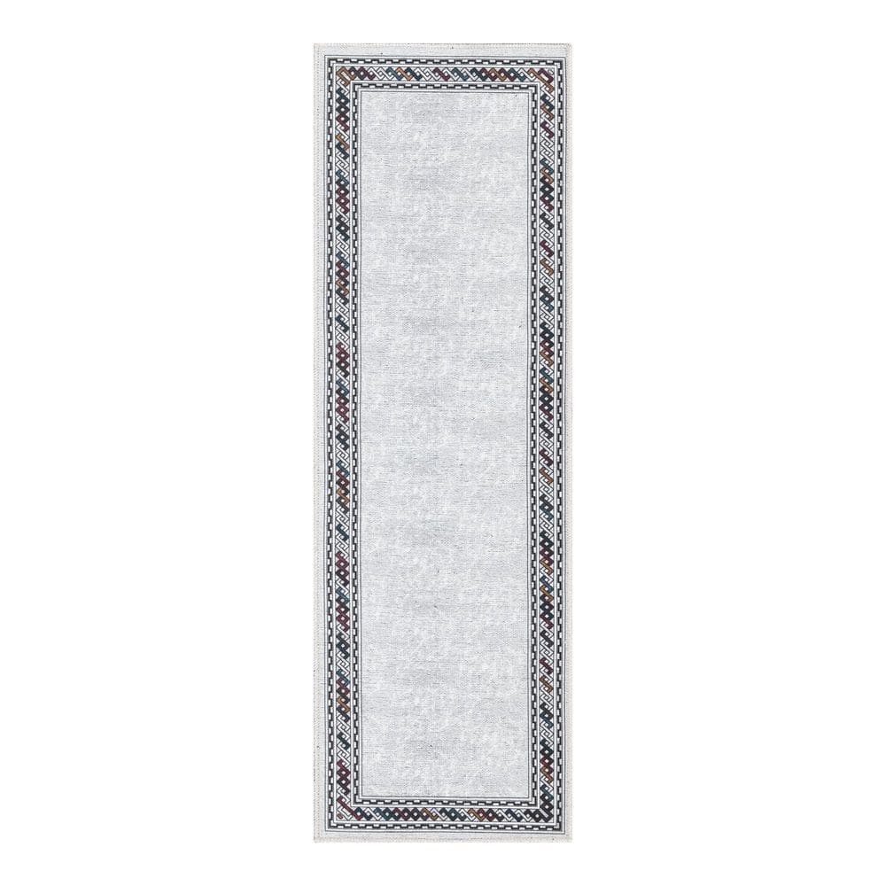 Ottomanson Non Shedding Washable Wrinklefree Flatweave Border 2x5 Living Room Runner Rug,20 in
