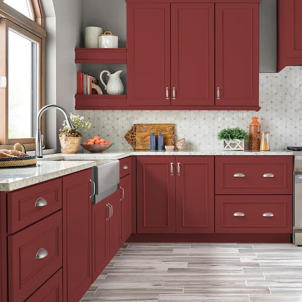 1 gal. #BIC-49 Red Red Red Semi-Gloss Enamel Interior/Exterior Cabinet, Door & Trim Paint