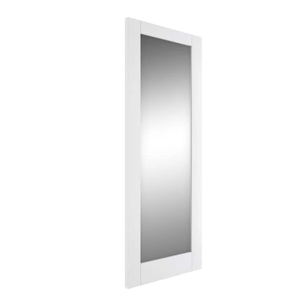 28 in. x 80 in. Full Lite, MDF Composite, White Primed, Mirrored Glass Pre-Assembled Panel Interior Door Slab
