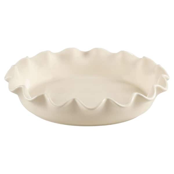 Ceramic 10 Inch Round Baking Dish Non-Stick Pie Pan with Reactive Glaze for Quiche Tart Cake Pumpkin Pie