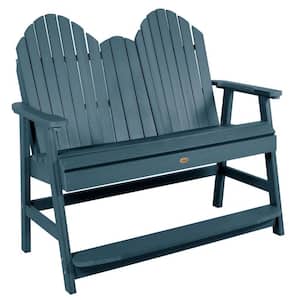 Hamilton 4ft 2-Person Nantucket Blue Recycled Plastic Counter Height Bench