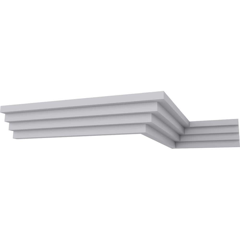Eris Step Polyurethane Crown Moulding, 94.5 in, Primed White