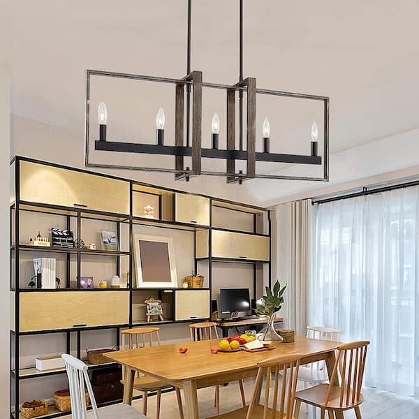Vanity Art Amiens 5-Light Darkwood/Black Linear Pendant