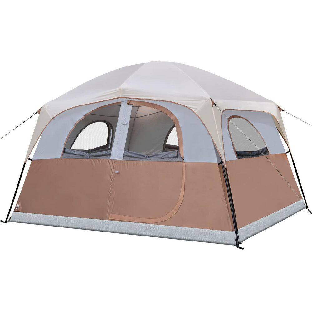 Camping Tent 10 ft. x 9 ft. Khaki 6 Person Waterproof Windproof Double Layer Family Camping price history on PriceWatchPro