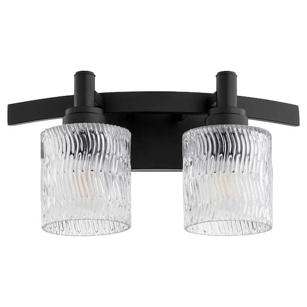 Quorum International Stadium 16 in. W 2-Light Textured Black Vanity