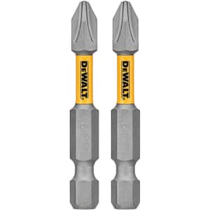 MAXFIT Impact Rated 2 in. #2 Philips Steel Screwdriver Drill Bit (2-Piece)
