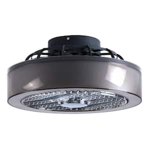 15 in. Integrated LED Indoor Modern Round Black Dimmable 3-Speed Ceiling Fan with Remote Control
