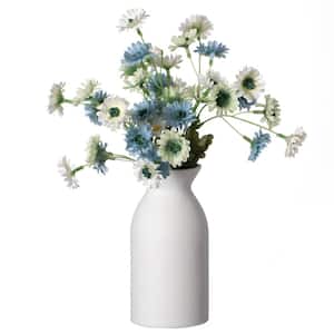 6 in. Contemporary White Cylinder-Shaped Ceramic Table Flower Vase Holder