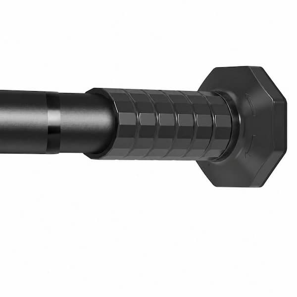 Tension Curtain Rod, 51-148 In Adjustable No-Drill Heavy Duty Rod for Shower and Room Divider, Black