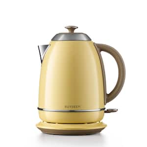 1.7 L Stainless Steel Electric Tea Kettle with Auto Shut-Off Boil Dry Protection Hot Water Boiler-Yellow