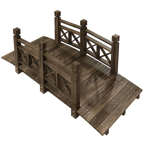 Kingdely 5 ft. Decorative Wooden Garden Bridge