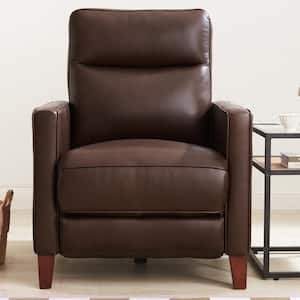 Ashby Chestnut Brown Leather Standard Recliner with Adjustable Headrest