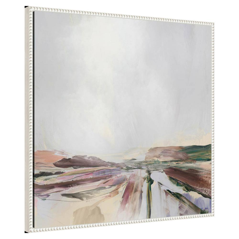 30" x 30" Abstract Landscape Canvas Wall Art with Beaded Frame