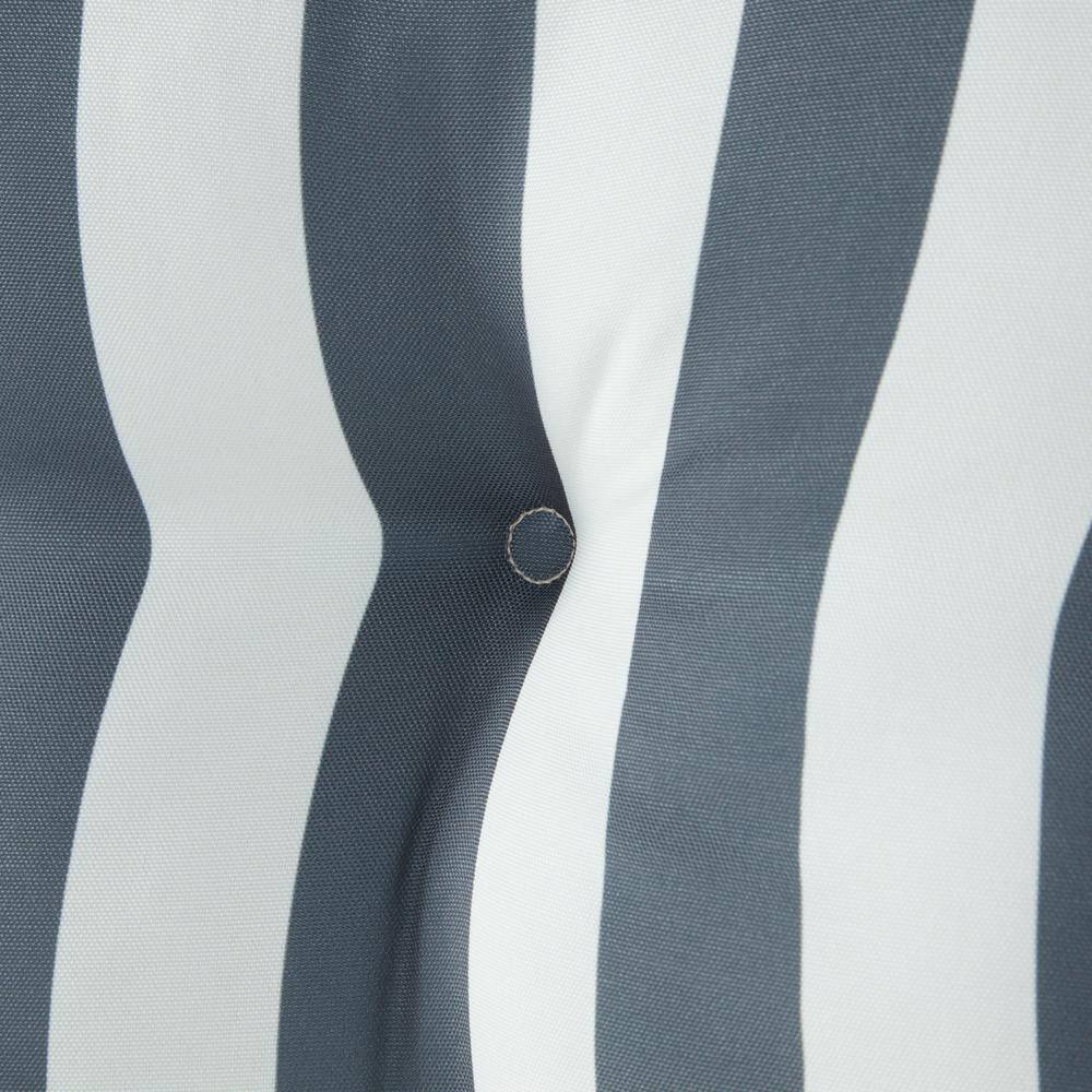 Canopy Stripe Gray 20" Square Outdoor Tufted Chair Cushion Set