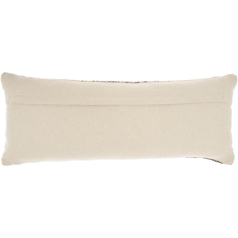 Black Cotton Rectangular Throw Pillow with Polyester Insert