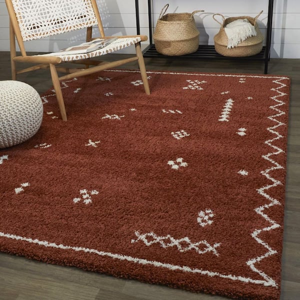 Eila Rust 7 ft. 10 in. x 10 ft. Tribal Area Rug