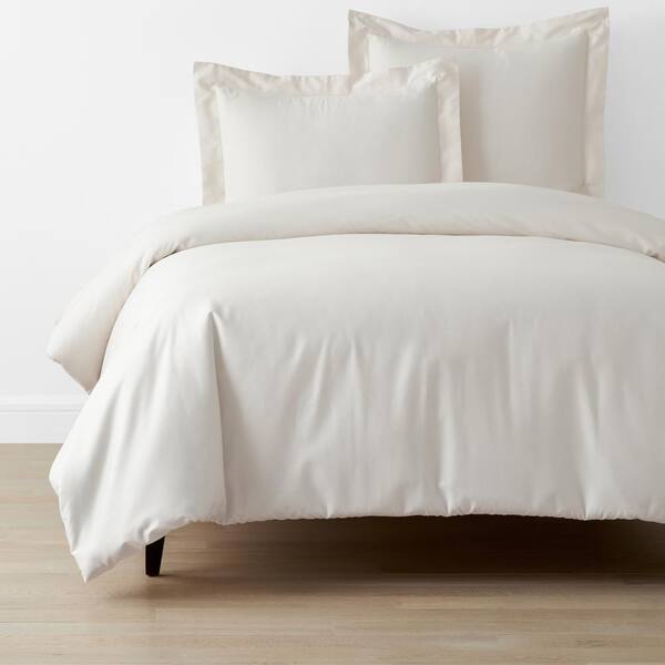 The Company Store Company Cotton Ivory King Sateen Duvet Cover