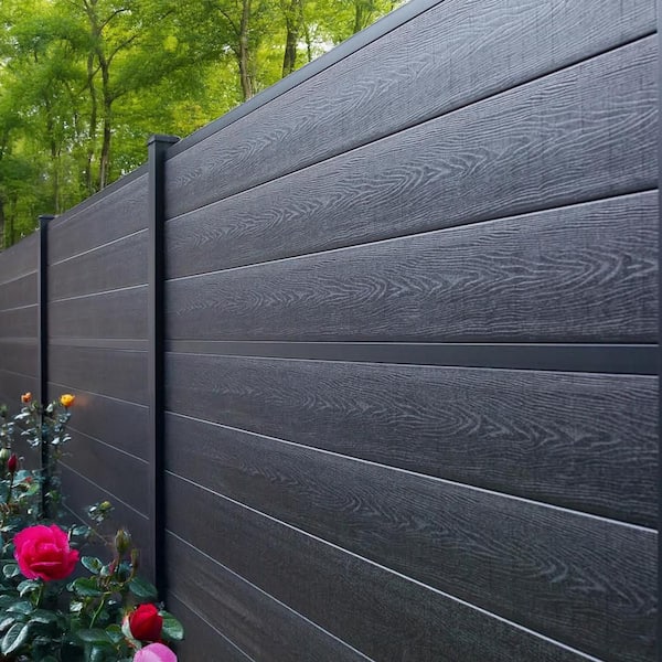 Classic Privacy 6 ft. x 6 ft. Charcoal Composite Wood Board on Board Fence Panel (5-Pack)
