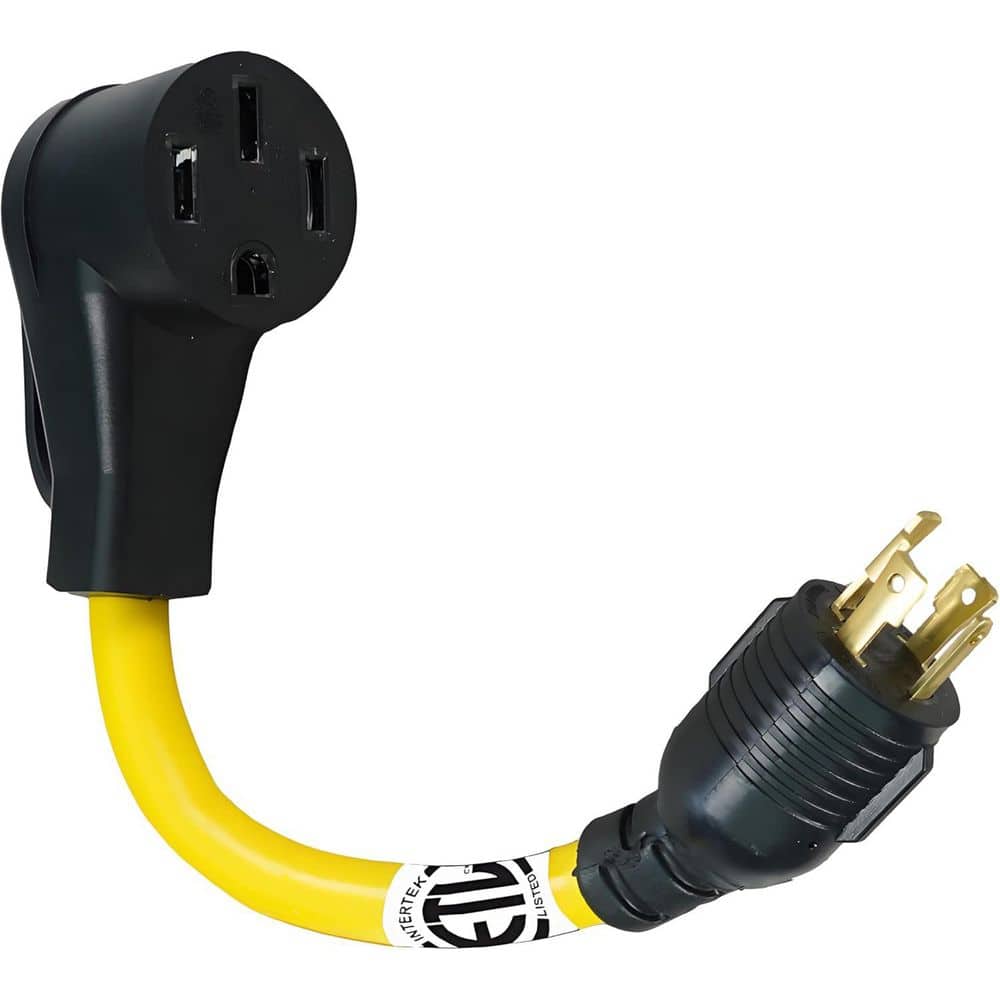 1 ft. 10 AWG/4C 30 Amp 250-Volt RV Extension Cord w/ Locking Plug, L14-30P to 14-50R Adapter, Heavy-Duty PVC Jacket, ETL price history on PriceWatchPro