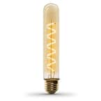 25-Watt Equivalent T10 Dimmable Spiral Filament Large Amber Glass E26 Vintage Edison LED Light Bulb, Warm White