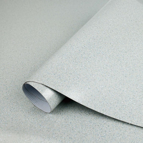 Grey Residential 4 MIL x 3.28 ft. W x Cut to Length Waterproof Vinyl Sheet Flooring (Covered 53.82 sq.ft./Box