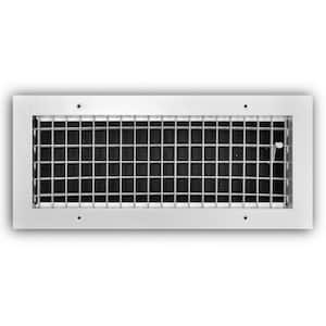 16 in. x 6 in. 1-Way Aluminum Adjustable Wall/Ceiling Register in White