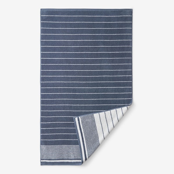 Company Cotton Plush Spa Stripe Indigo Cotton Single Wash Cloth