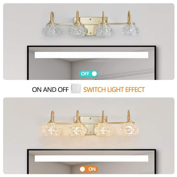 ♡n41♡ Amucolo 22.8 in. 4-Light Golden Wall Sconce Bathroom Vanity