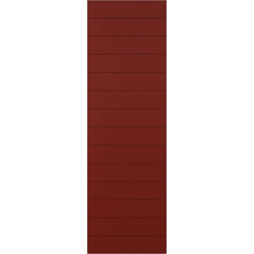 12 in. x 59 in. True Fit PVC Horizontal Slat Modern Style Fixed Mount Board and Batten Shutters Pair in Pepper Red price history on PriceWatchPro