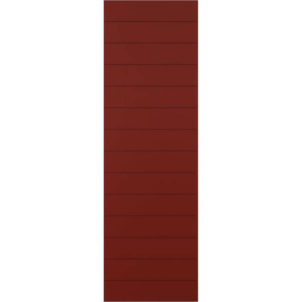Ekena Millwork 12 in. x 67 in. True Fit PVC Horizontal Slat Modern Style Fixed Mount Board and Batten Shutters, Pepper Red (Per Pair)