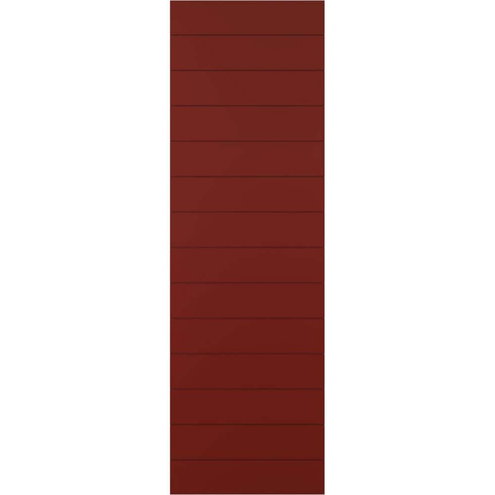 18 in. x 62 in. True Fit PVC Horizontal Slat Modern Style Fixed Mount Board and Batten Shutters Pair in Pepper Red price history on PriceWatchPro