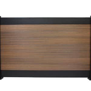 Euro Style 4 ft. x 6 ft. Black Top King Cedar Aluminum/Composite Horizontal Fence Panel