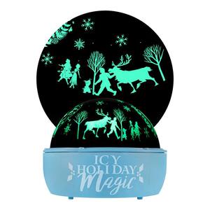 5.12 in. Changing Blue-Green Christmas Lightshow Projection Tabletop ShadowLights Frozen 2-Disney