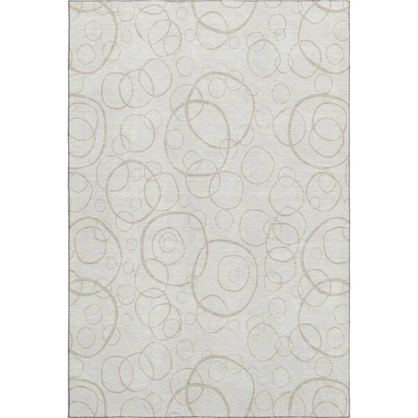 Mayfield Premium Machine Washable Abstract AMF2407 Ivory 10 ft. x 14 ft. Area Rug