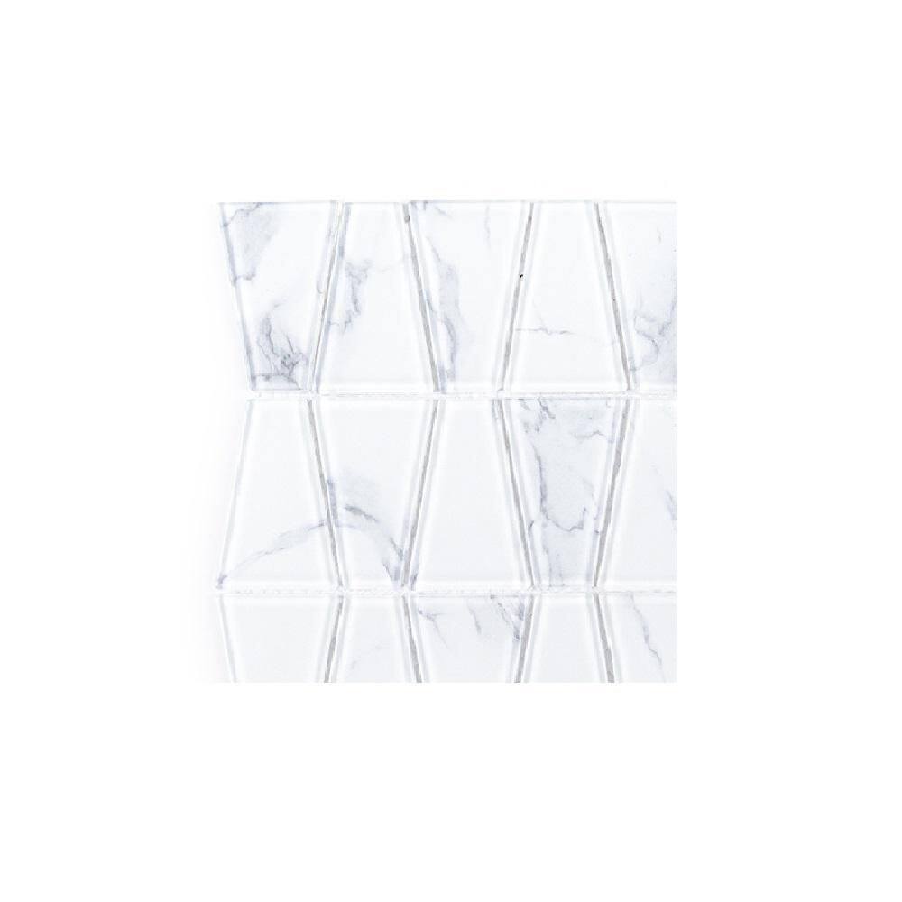 Jeffrey Court Take Home Tile Sample Cove Trapazoid White 4 in. x 4 in