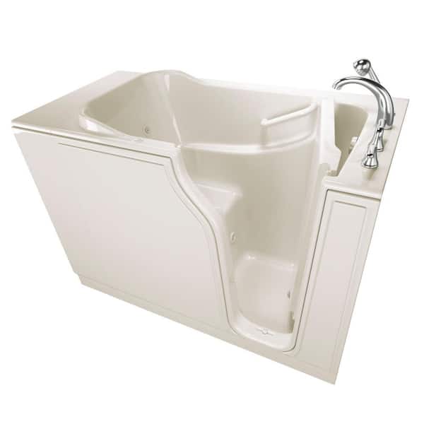 Gelcoat Entry 52 in. Walk-In Whirlpool Bathtub in Biscuit