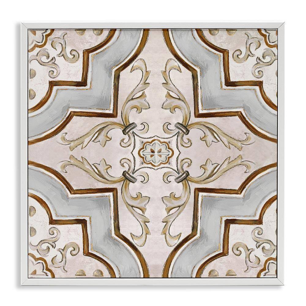 Classic Symmetrical Tile by Eli Jones White Framed Abstract Giclee Art Print 17 in. x 17 in. price history on PriceWatchPro