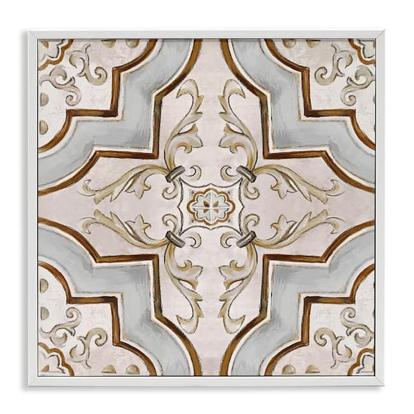 Stupell Industries Classic Symmetrical Tile by Eli Jones White Framed Abstract Giclee Art Print 24 in. x 24 in.