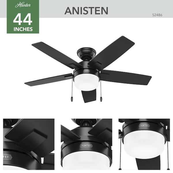 Hunter newest 44 in. Burroughs Indoor Matte Black Ceiling Fan