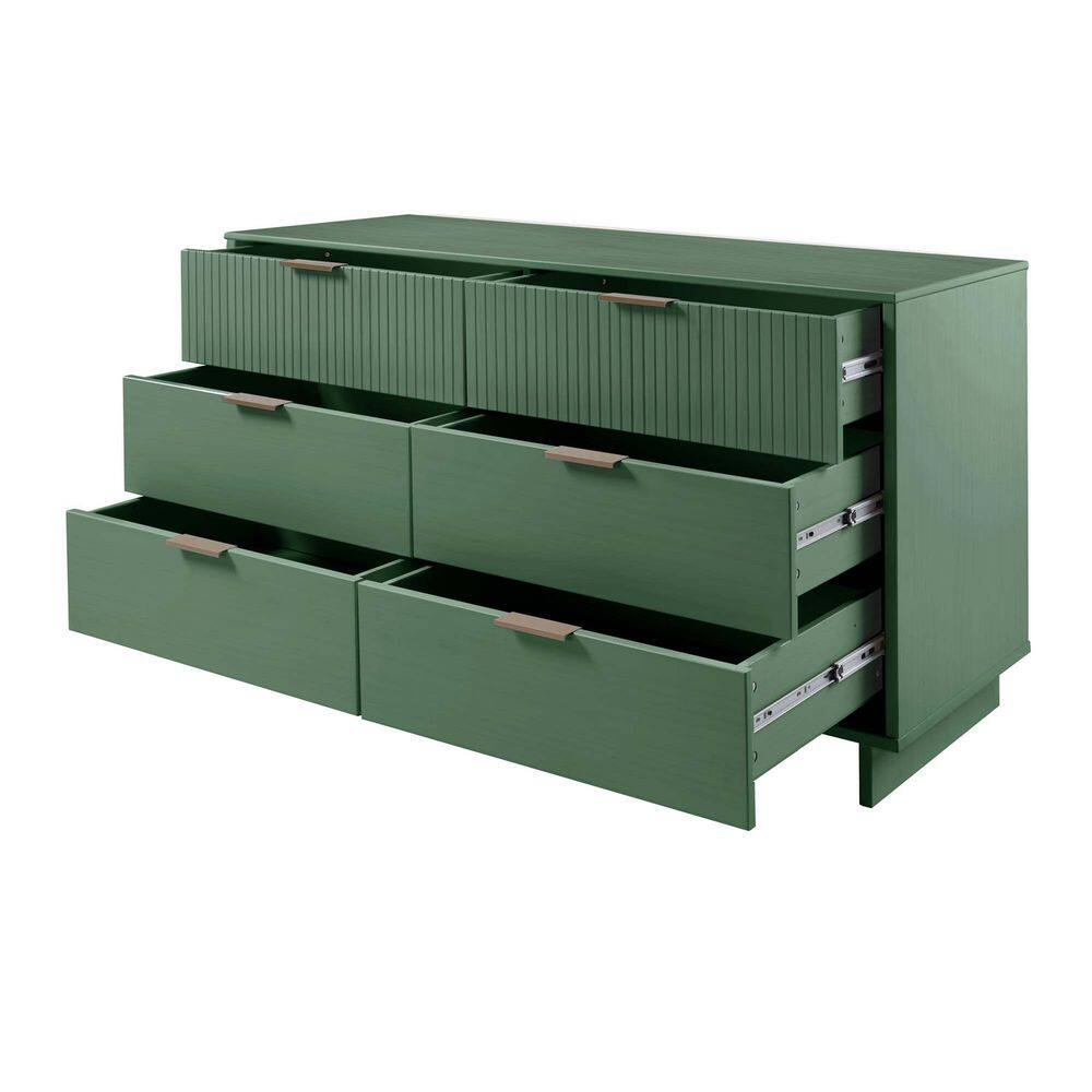 Granville Sage Green Double Dresser and Tall Chest Set with Soft Close Drawers