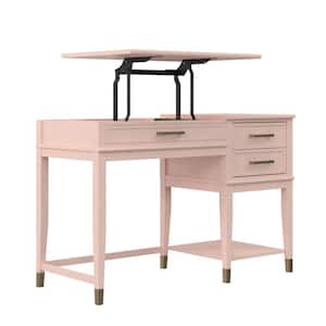 Westerleigh 45.7 in. Pink Lift-Top Computer Desk